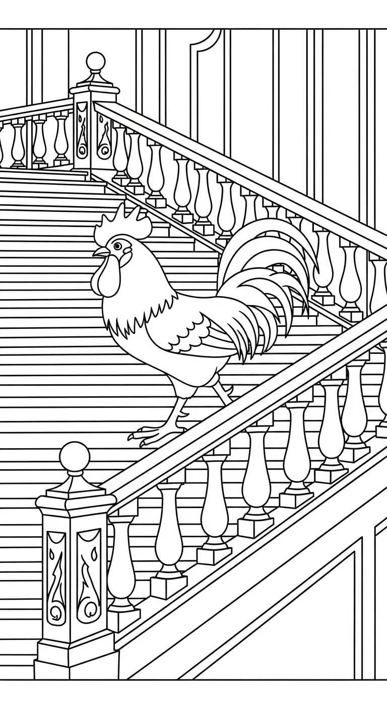 coloriage Le Coq Gaulois à imprimer pour enfants
