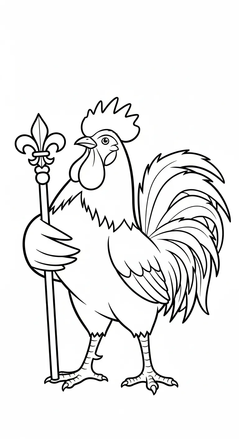coloriage Le Coq Gaulois pour enfant de 8 ans