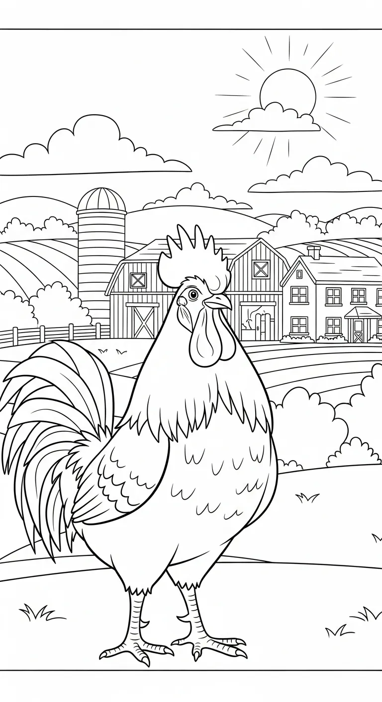coloriage Le Coq Gaulois educatif pour enfant
