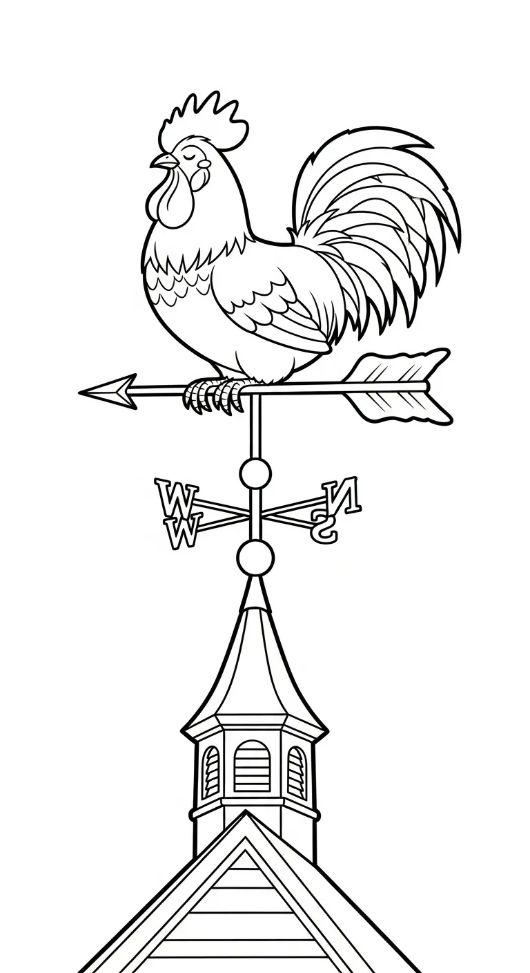 coloriage Le Coq Gaulois pour enfant de 4 ans