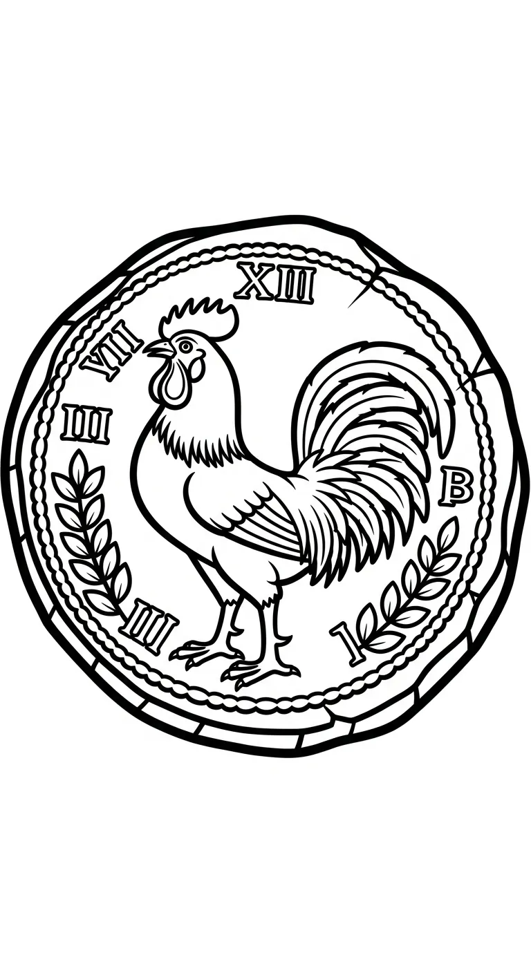 coloriage Le Coq Gaulois a telecharger