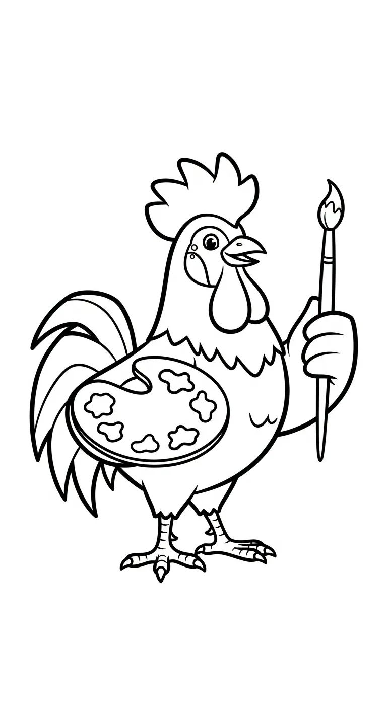 coloriage Le Coq Gaulois pour enfant à imprimer 1