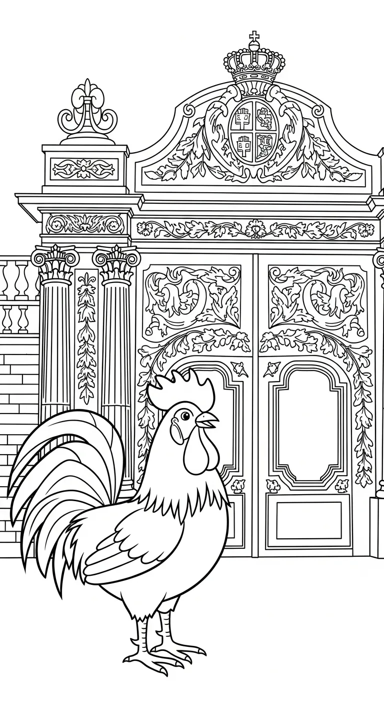 coloriage Le Coq Gaulois pour enfant de 10 ans