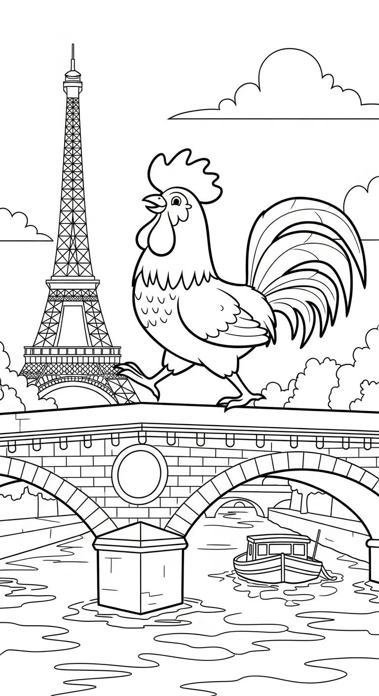 coloriage Le Coq Gaulois à imprimer pour enfant de 9 ans