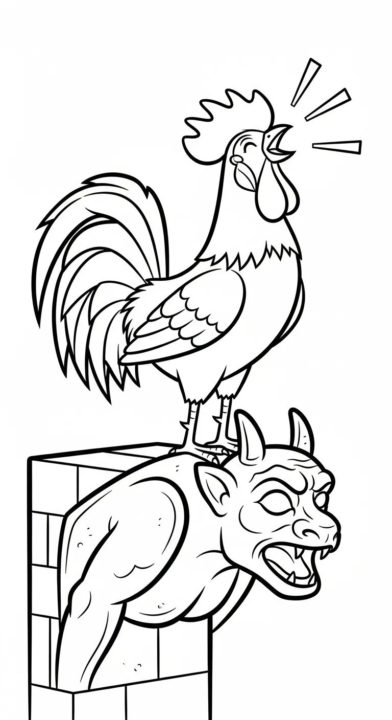 coloriage Le Coq Gaulois a colorier en ligne