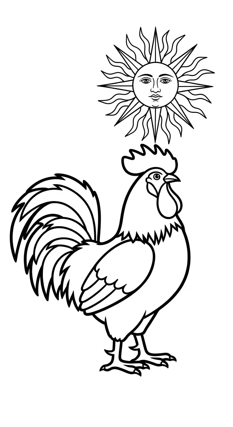 coloriage Le Coq Gaulois en ligne pour enfant