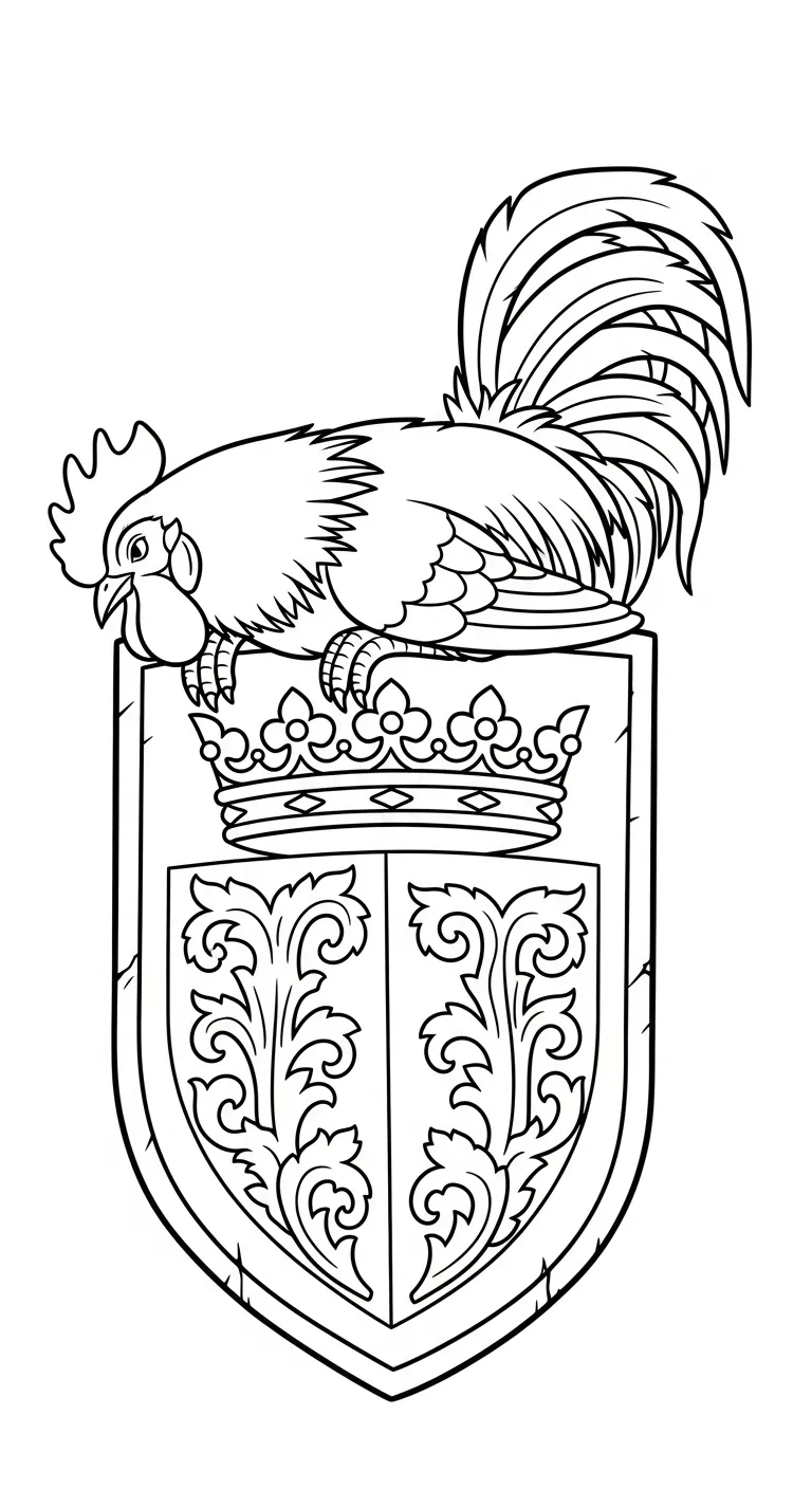coloriage Le Coq Gaulois pour enfant de 4 ans 1