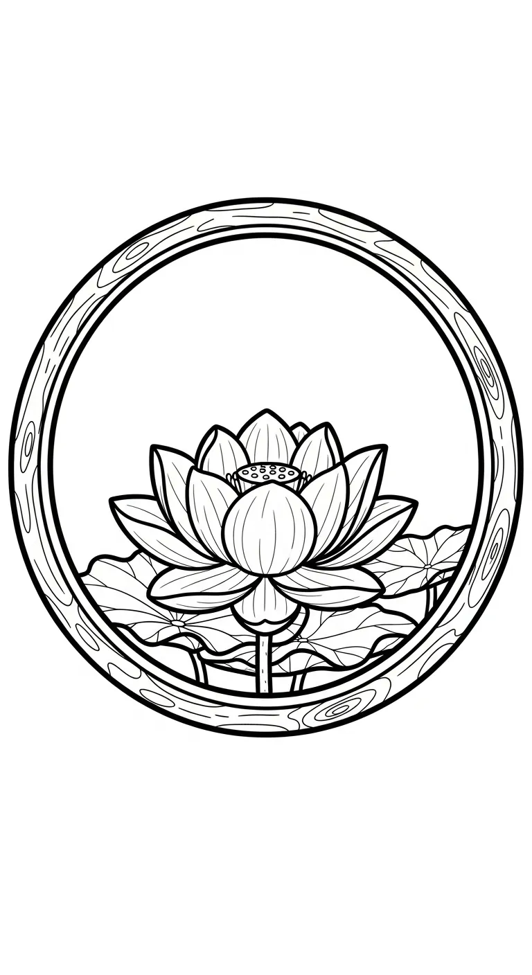 coloriage Lotus à imprimer kawaii 2