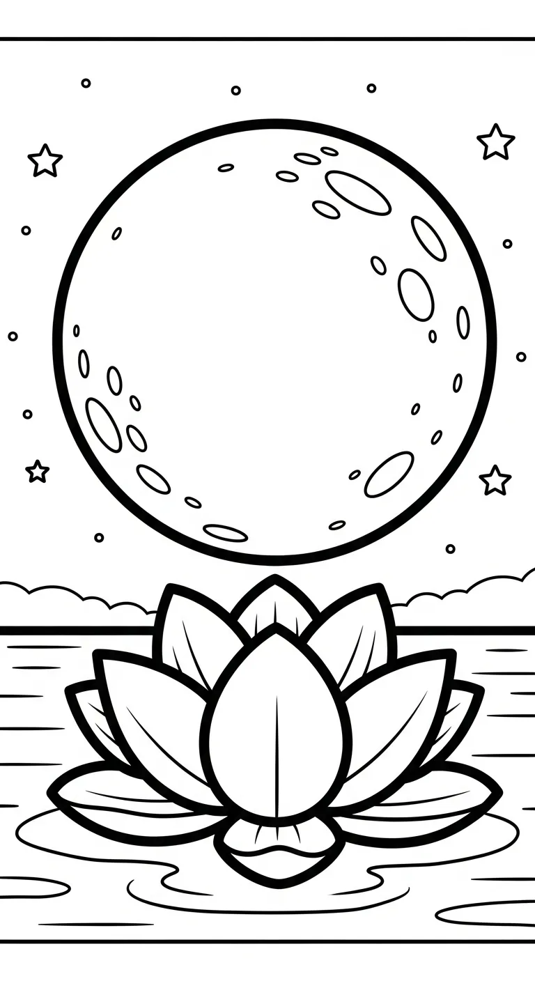 coloriage Lotus à imprimer pour enfant de 6 ans