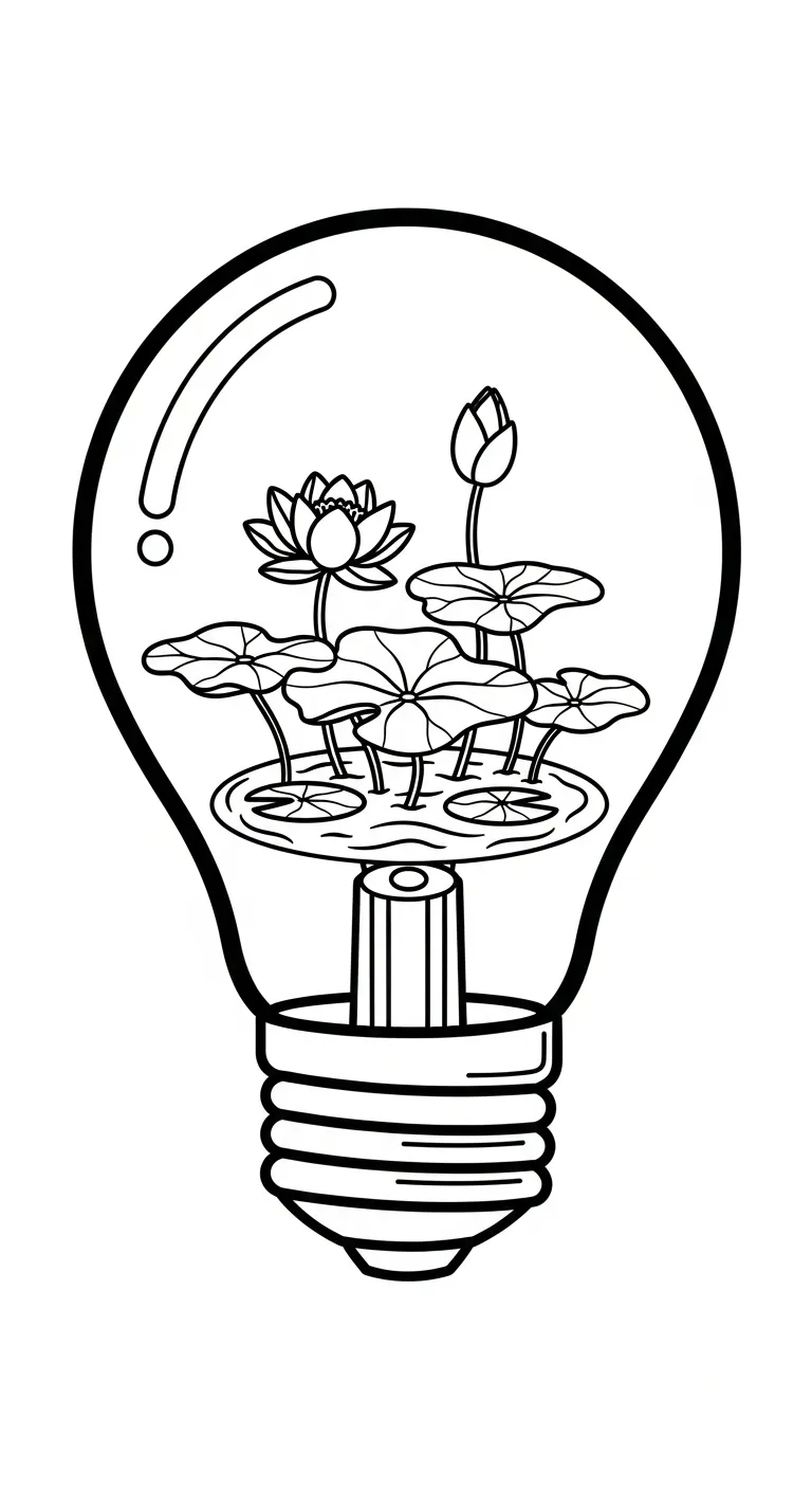 coloriage Lotus à imprimer kawaii