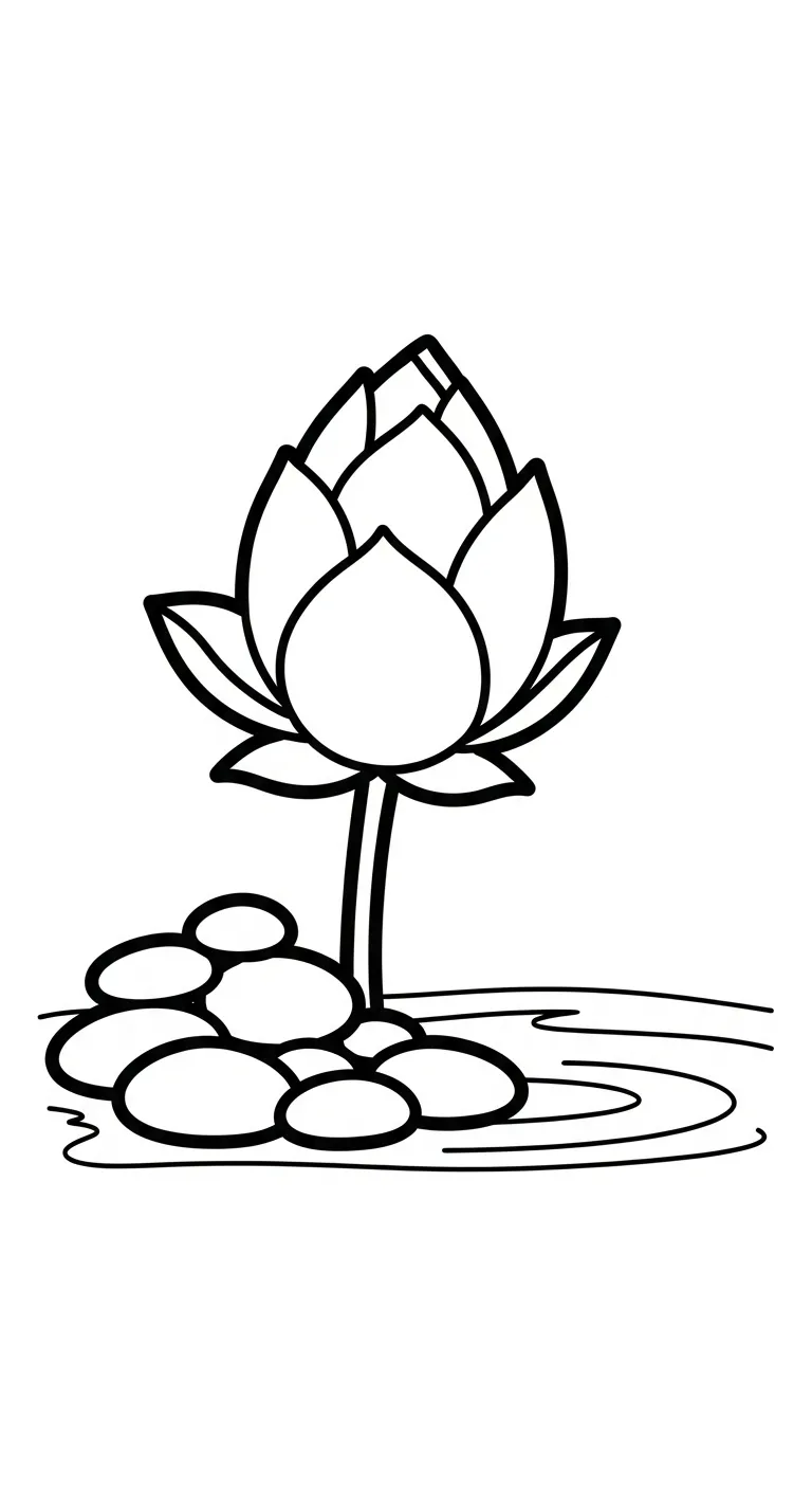 coloriage Lotus de pour enfants
