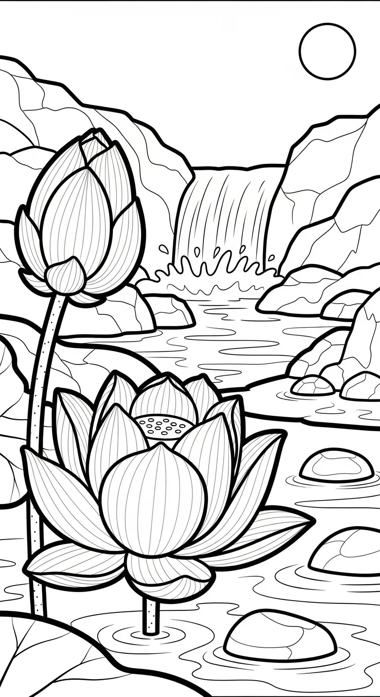 coloriage Lotus pour enfant de 8 ans