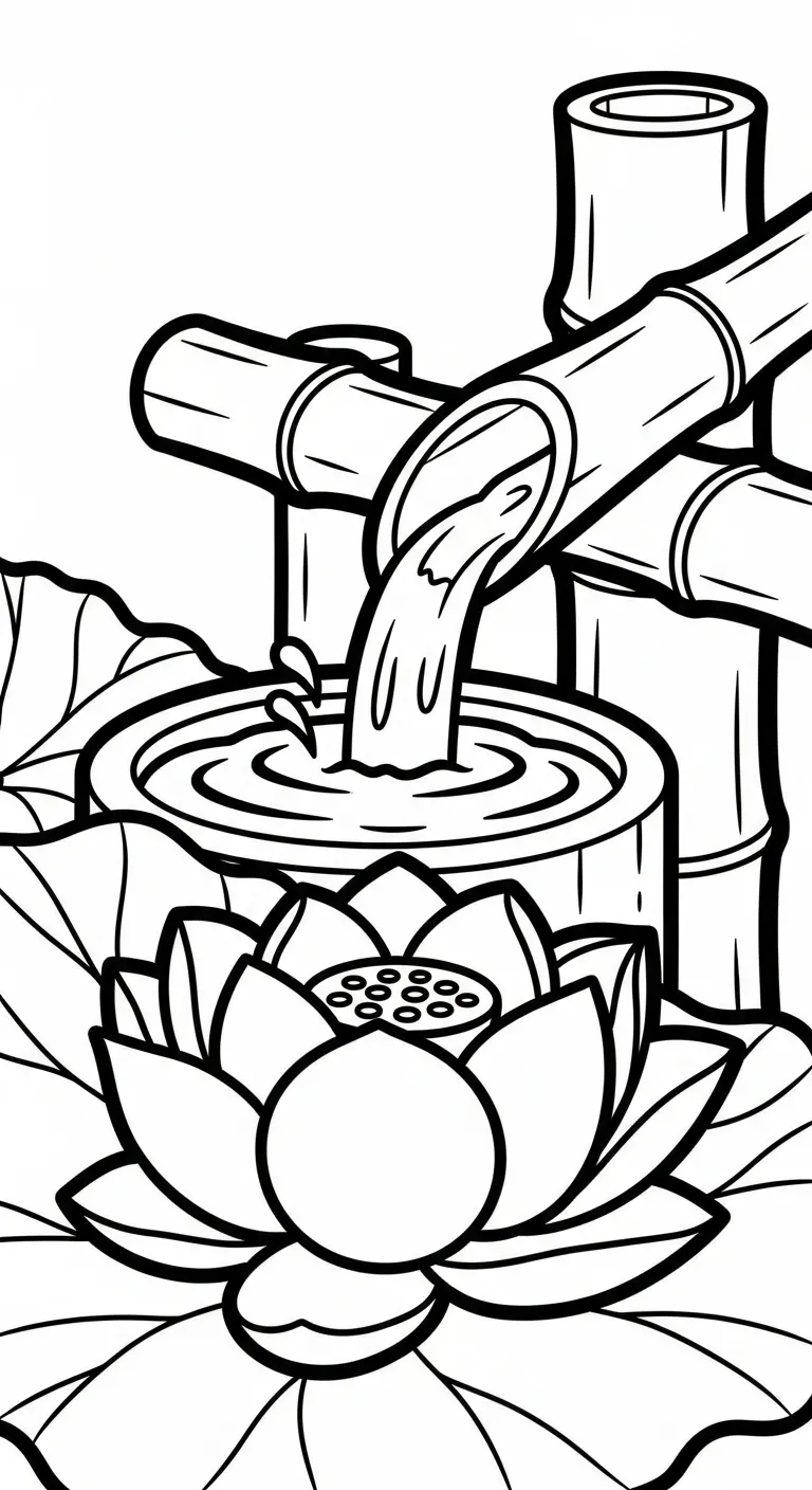 coloriage Lotus et decoupage 1