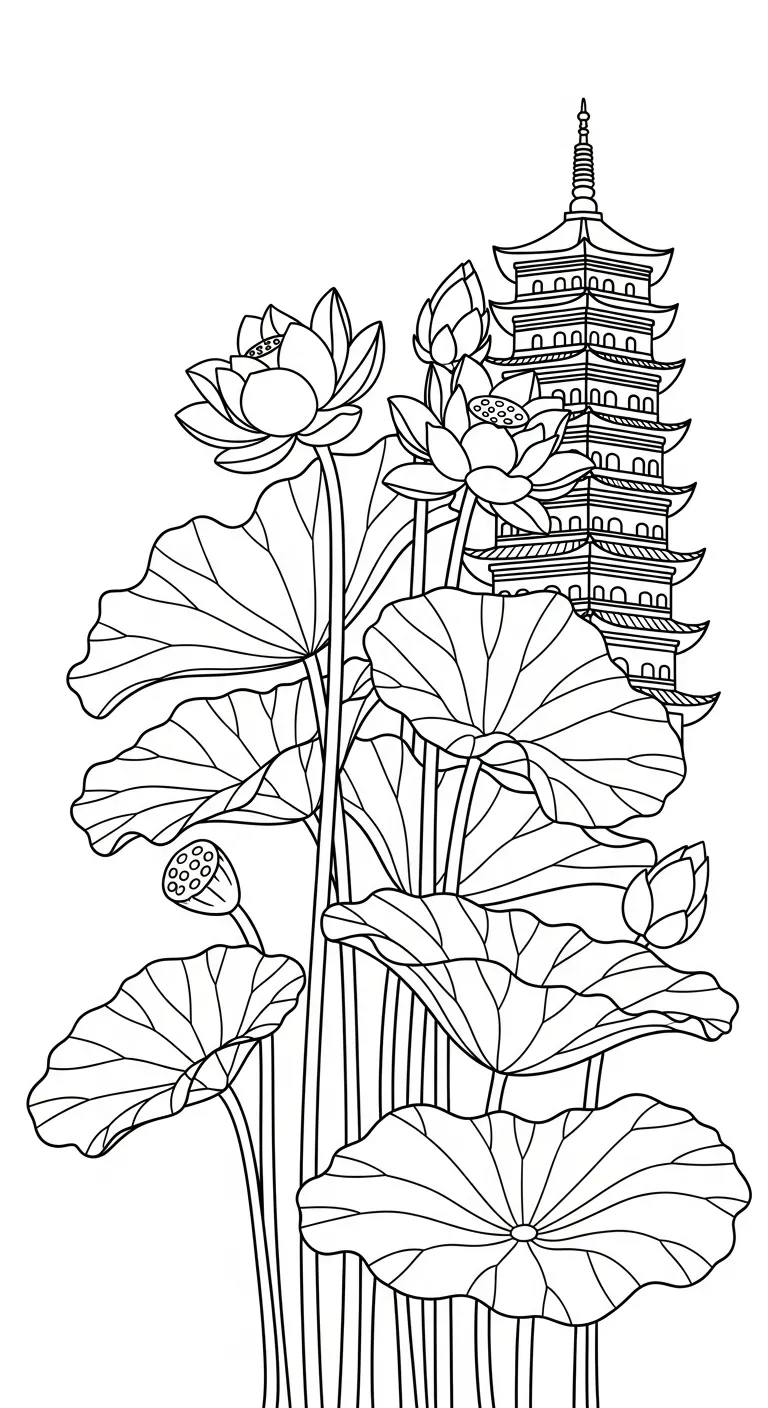coloriage Lotus a imprimer pour enfant de 4 ans