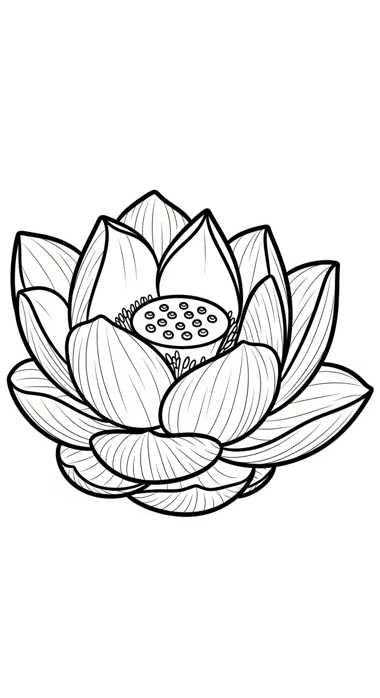 coloriage Lotus à imprimer pour enfant de 6 ans 1
