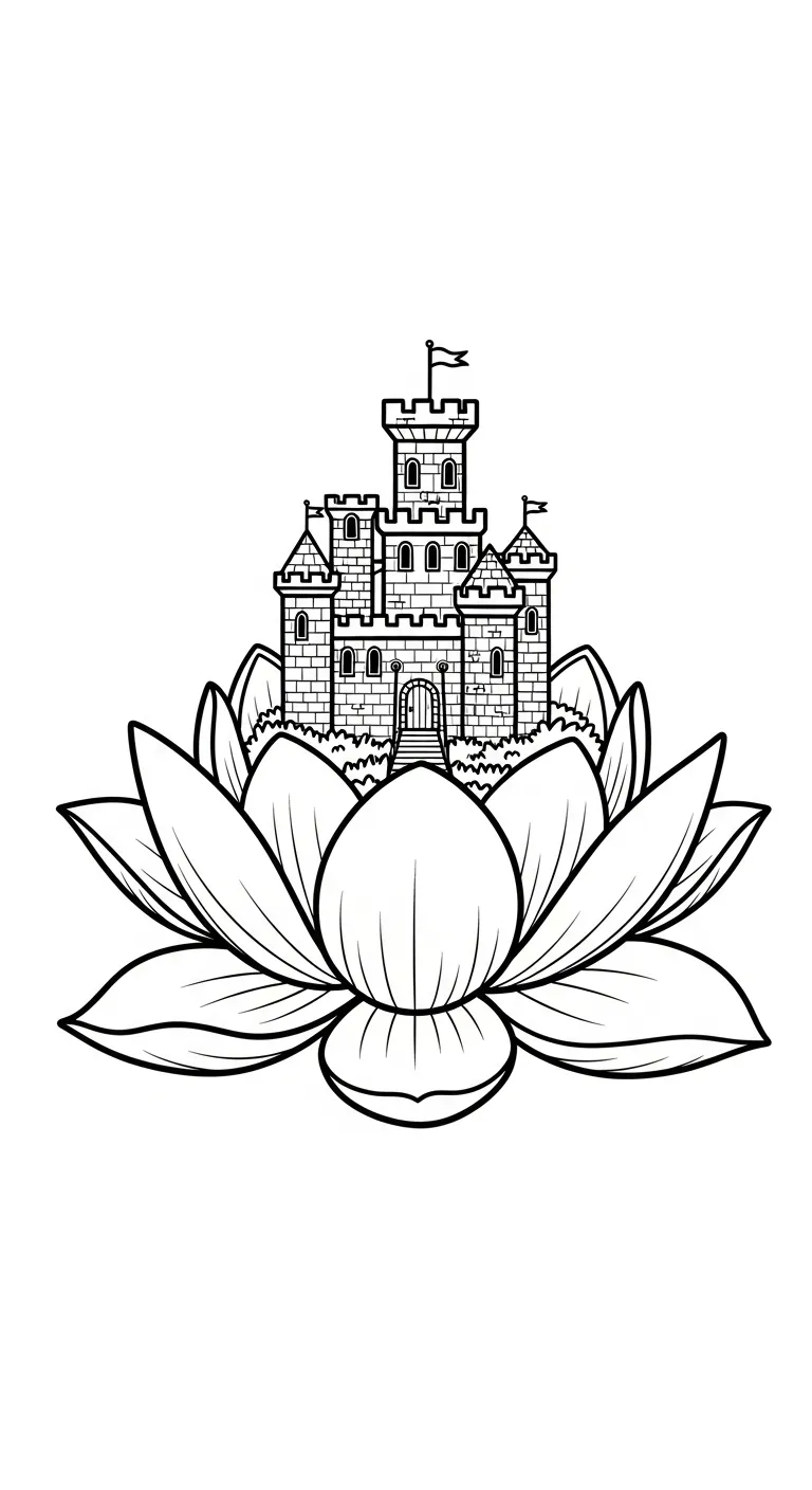 coloriage Lotus et decoupage