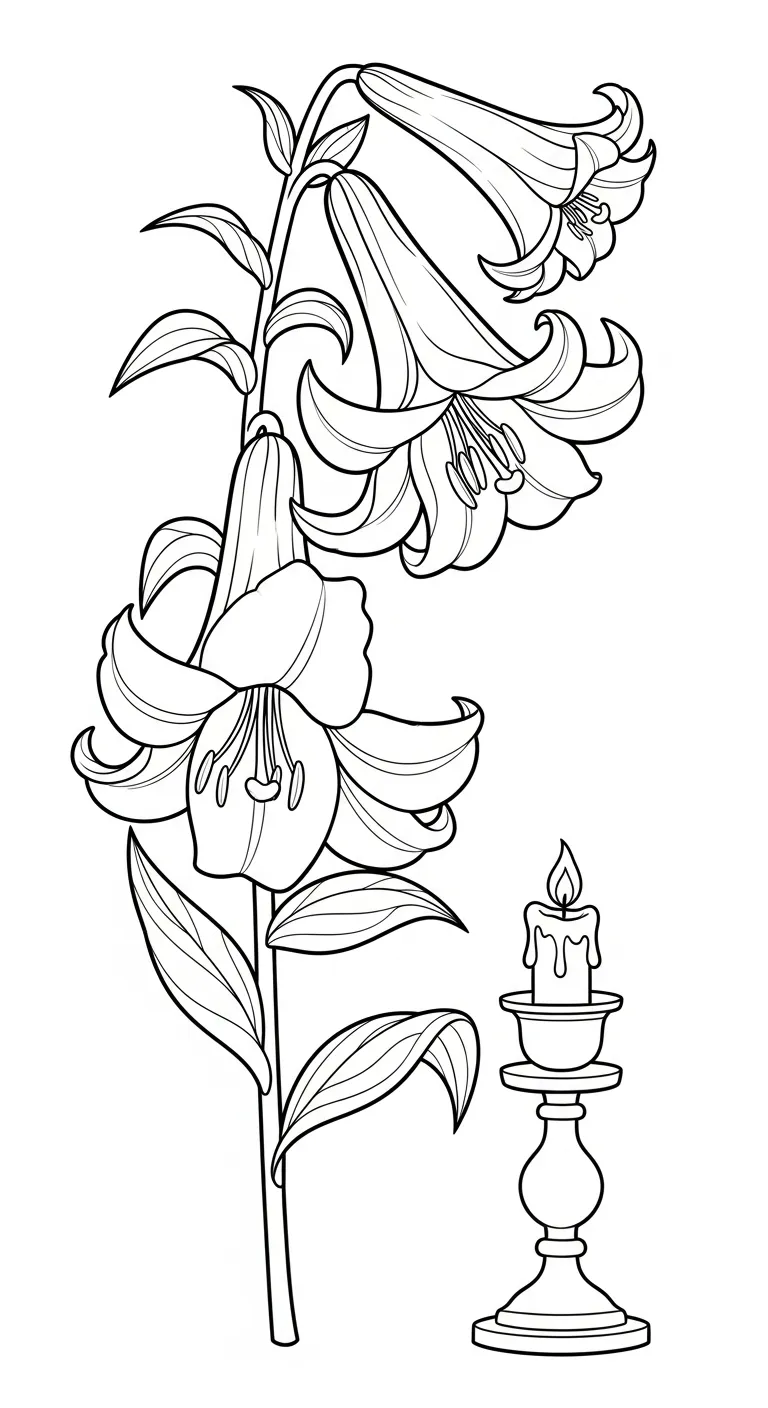 coloriage Lys à imprimer pour enfant de 2 ans