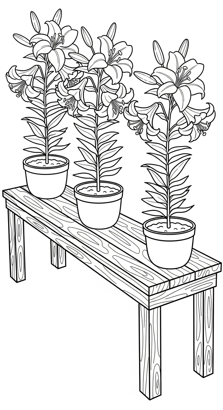coloriage Lys a imprimer pour enfant de 4 ans
