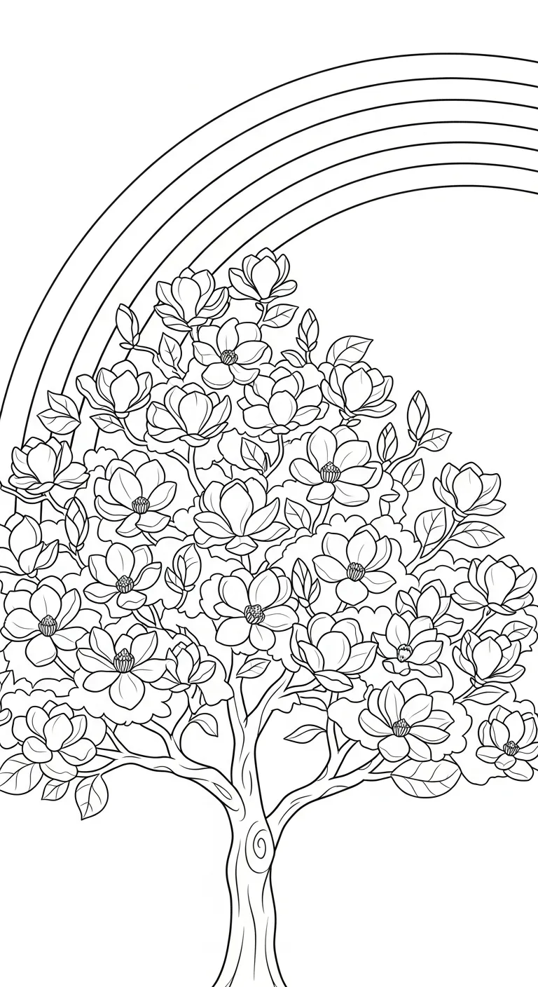 image de coloriage Magnolia pour enfant