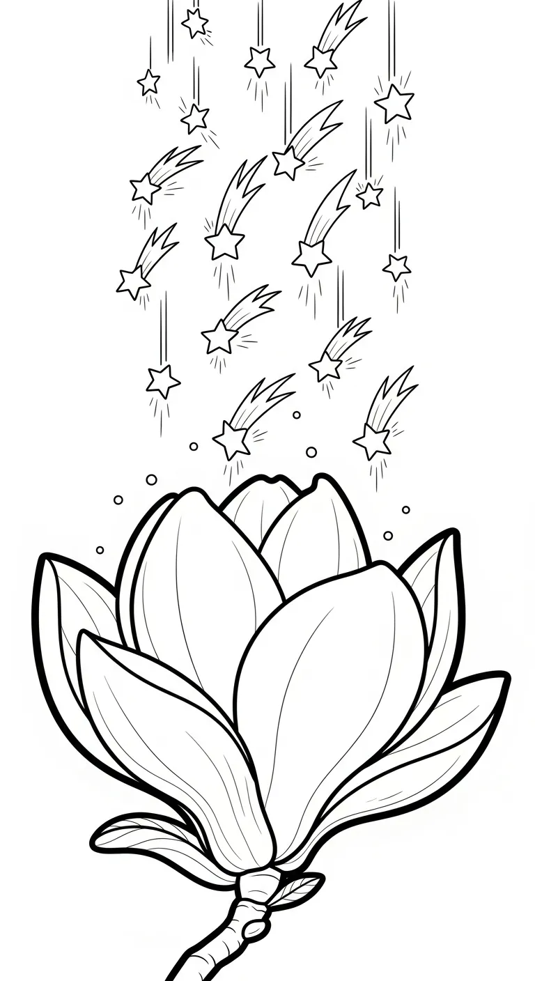 coloriage Magnolia à imprimer pour enfant de 7 ans