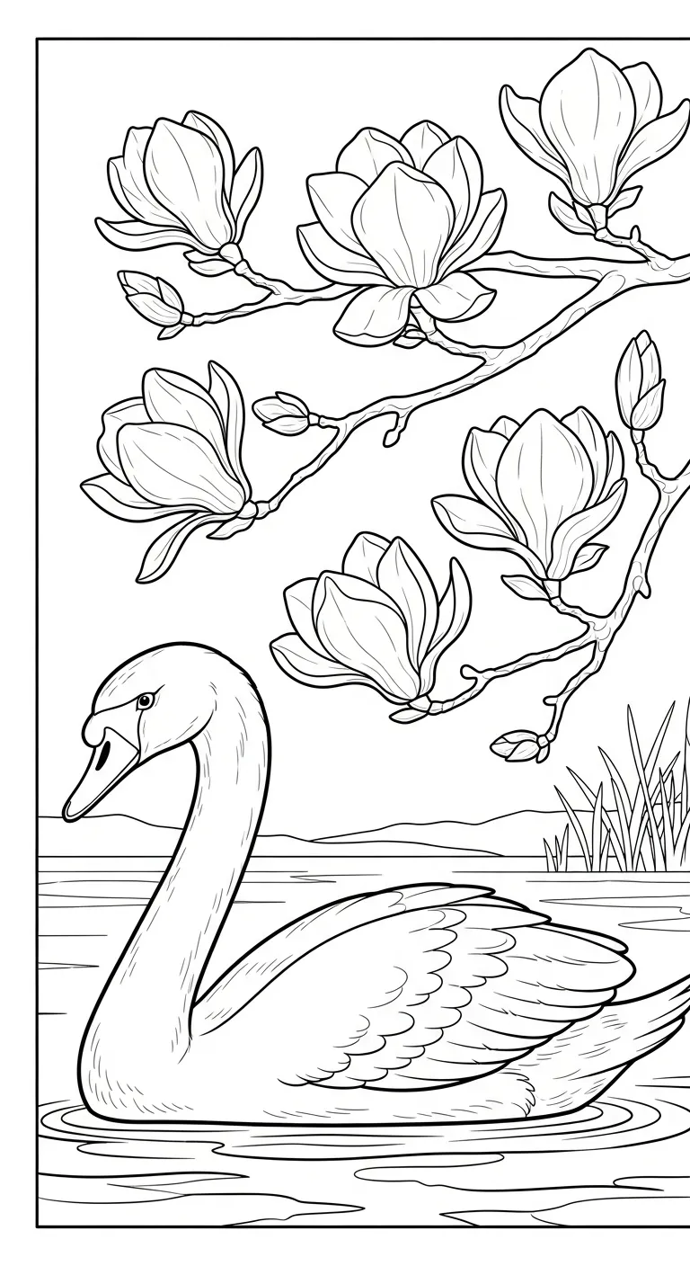 coloriage Magnolia gratuit a imprimer