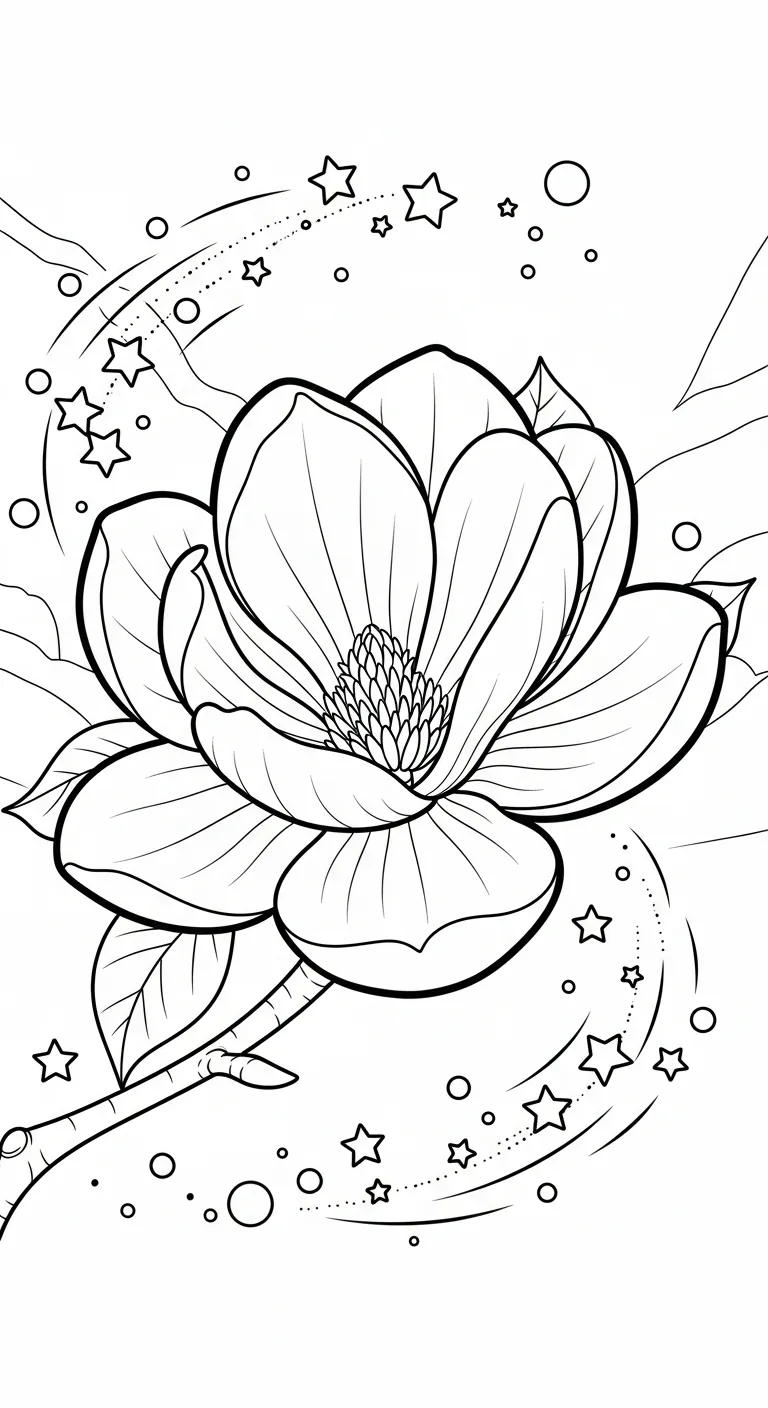 coloriage Magnolia a imprimer gratuitement