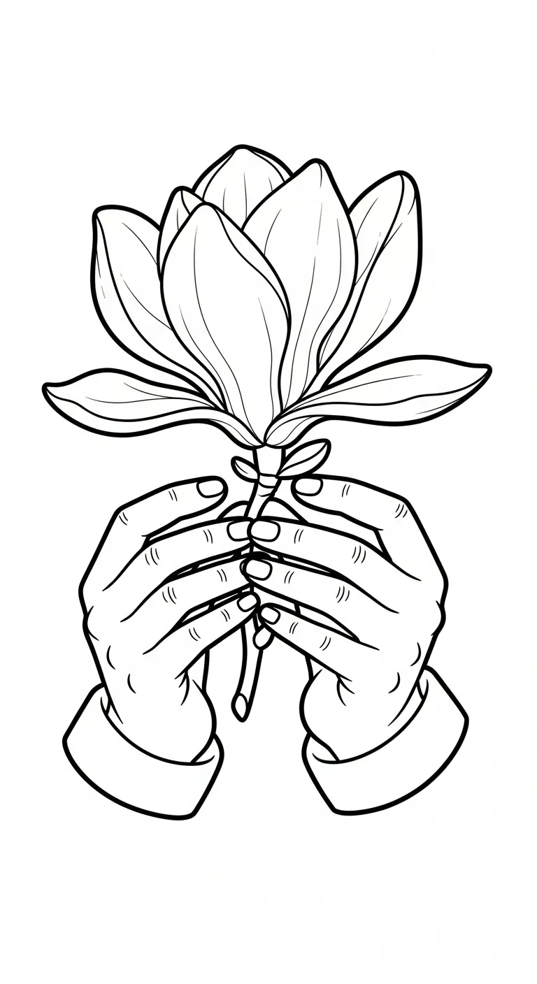 coloriage Magnolia à imprimer pour enfant de 12 ans