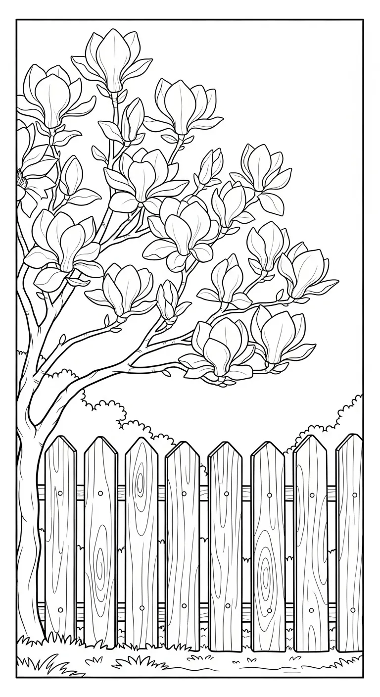 coloriage Magnolia pour enfants a imprimer gratuit