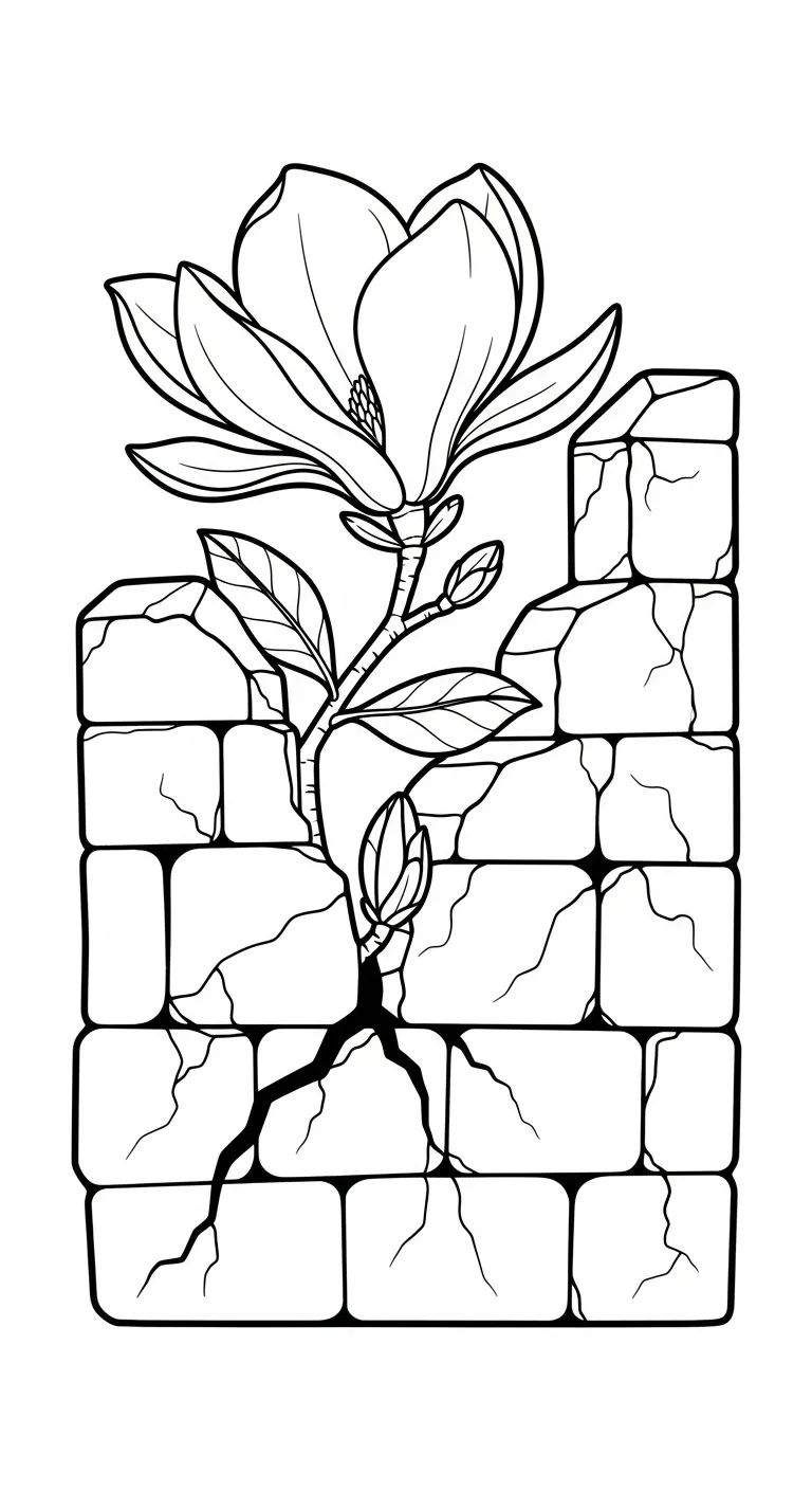 coloriage Magnolia pour enfant de 5 ans