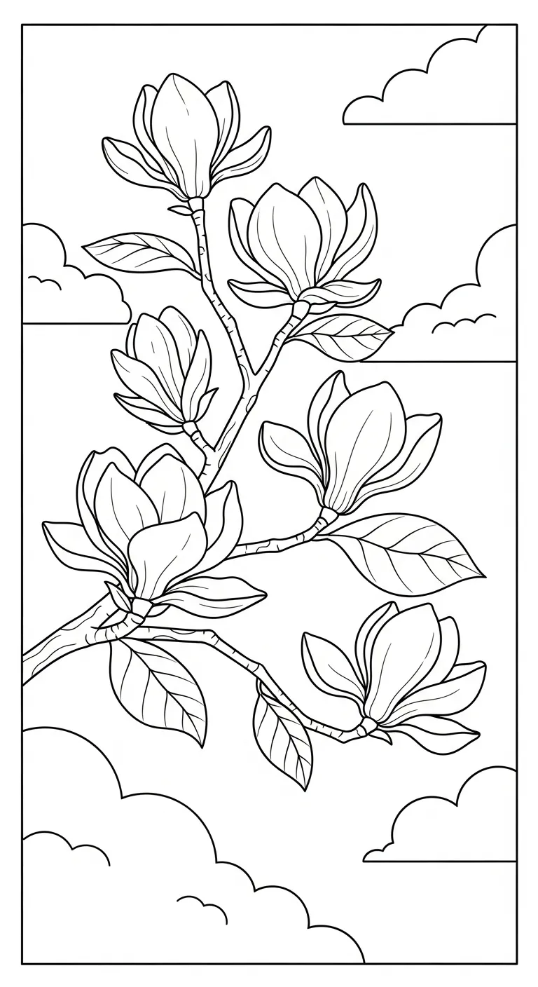 coloriage Magnolia pour enfant 1