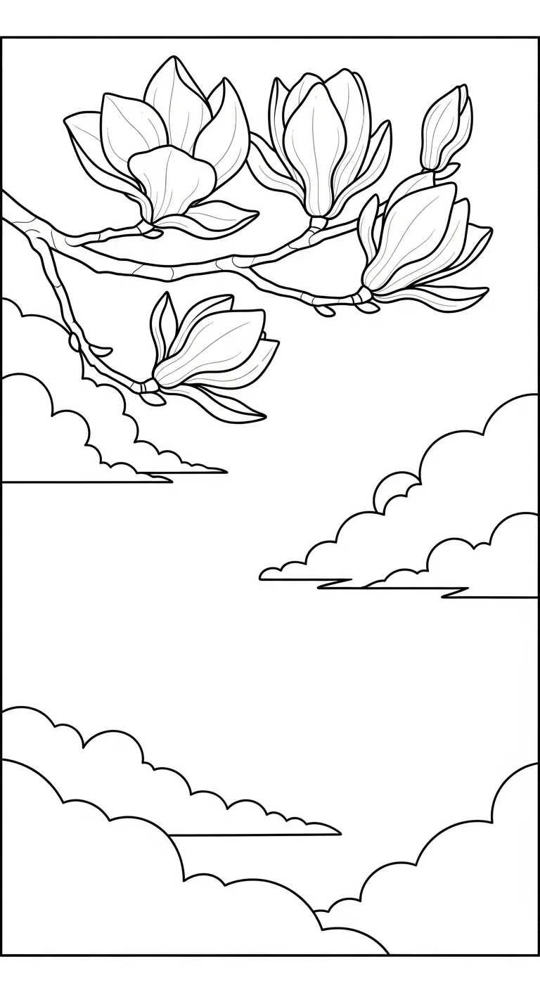coloriage Magnolia et apprentissage 1