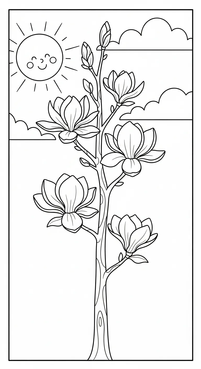 coloriage Magnolia a dessiner et imprimer 1