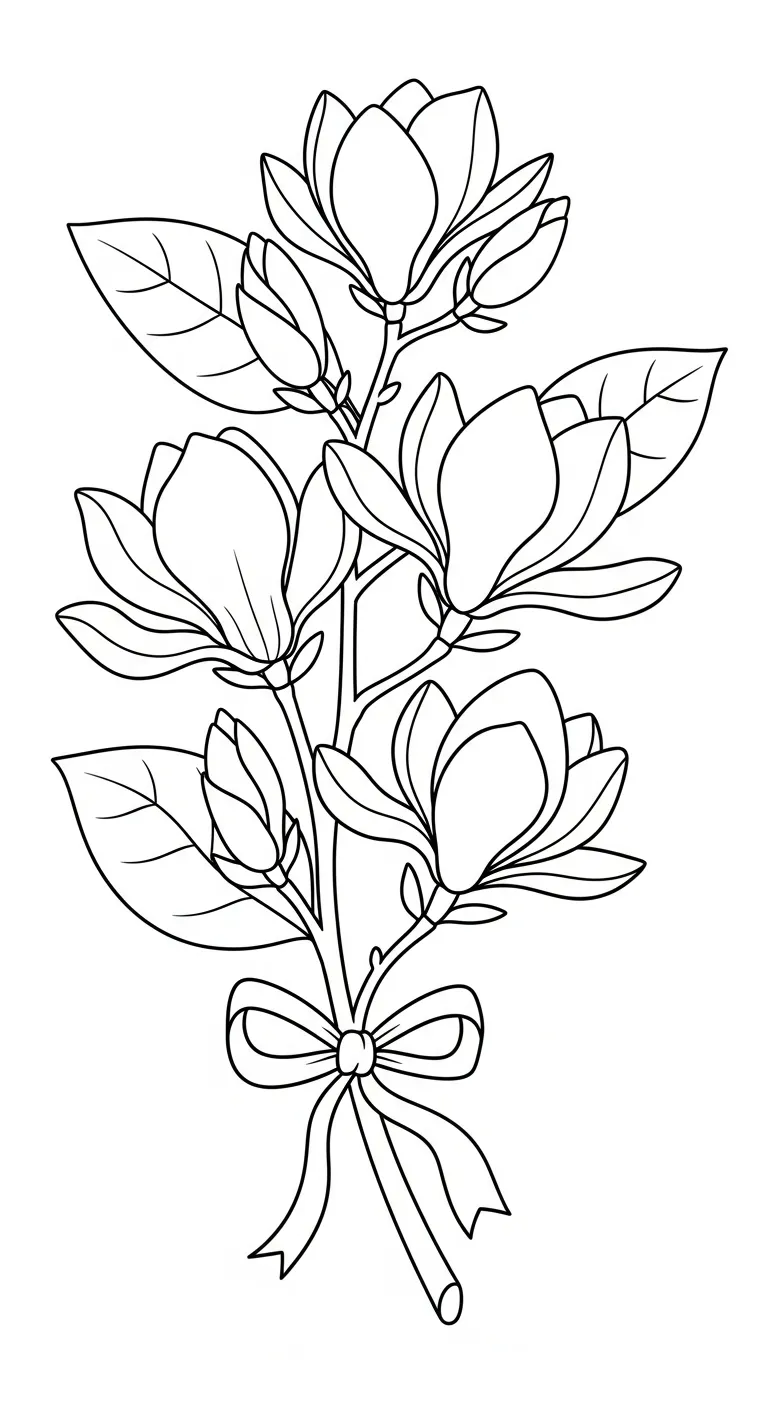 coloriage Magnolia pour enfant de 10 ans 1