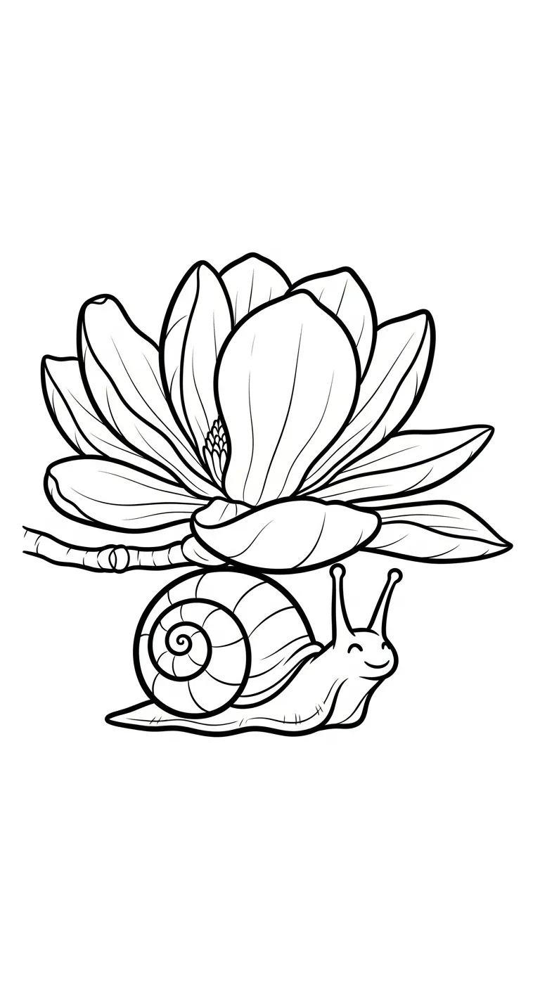 coloriage Magnolia pour enfant de 2 ans