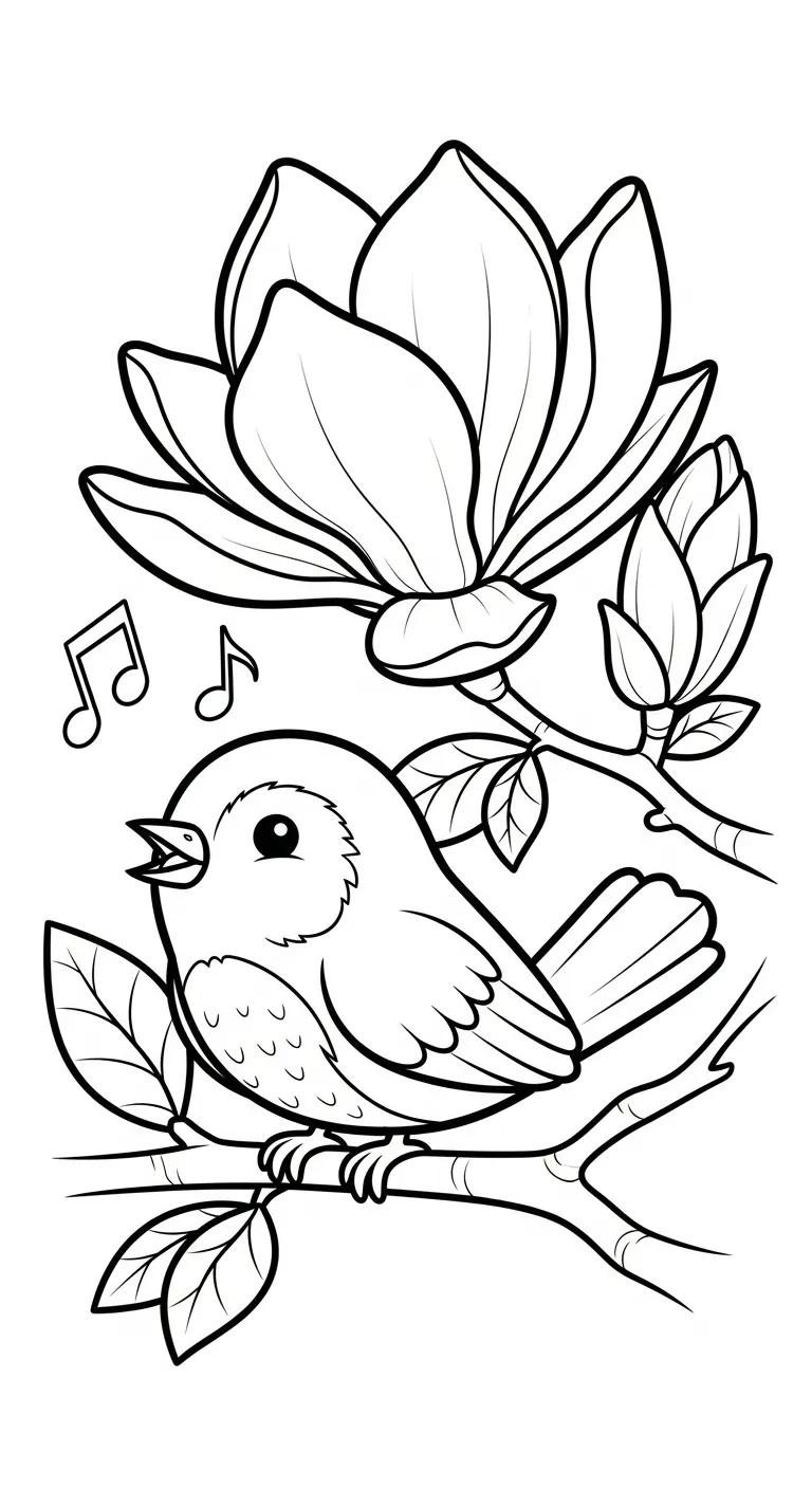 coloriage Magnolia pour enfant a imprimer gratuit 1