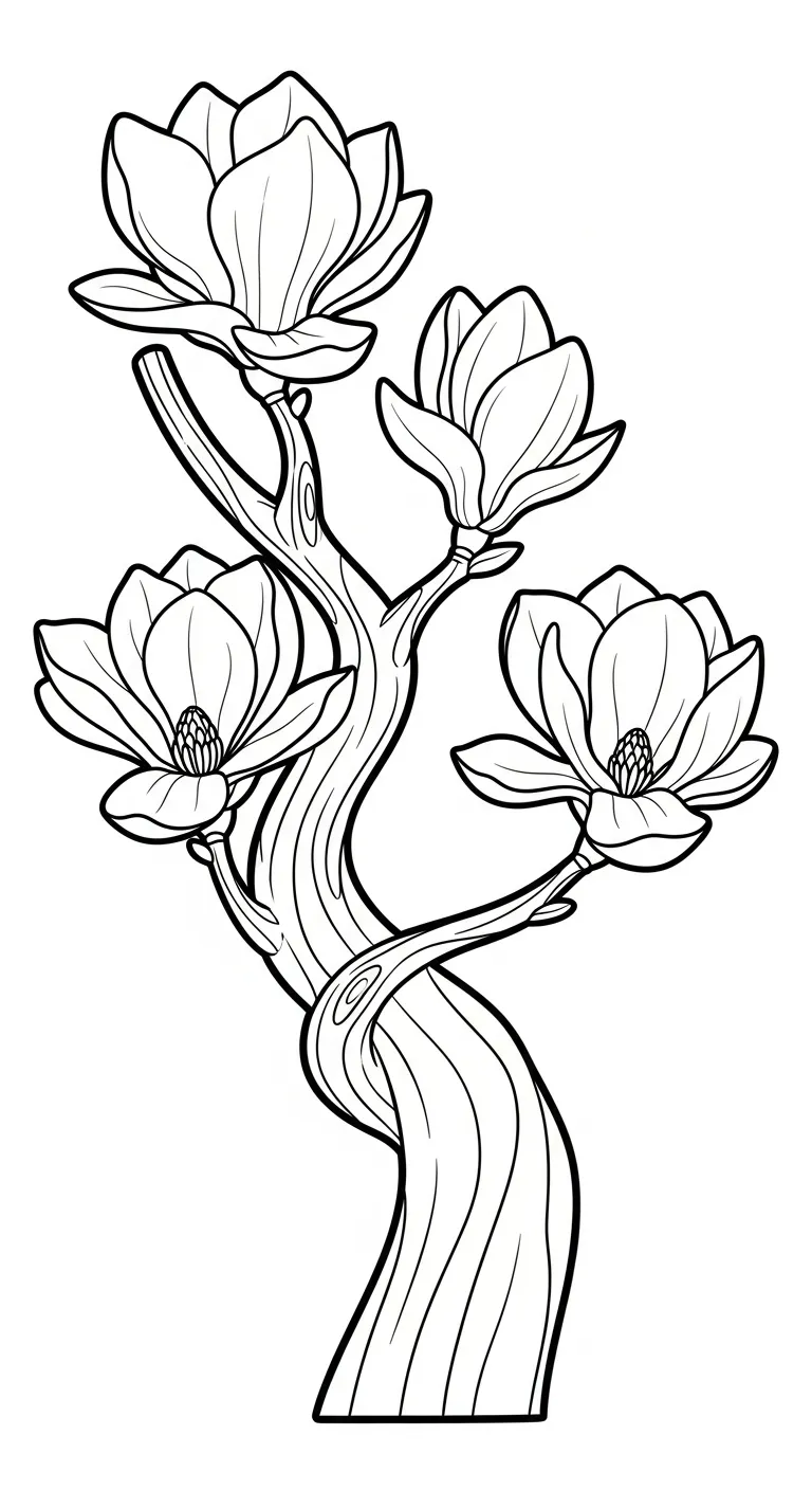 coloriage Magnolia a colorier en ligne