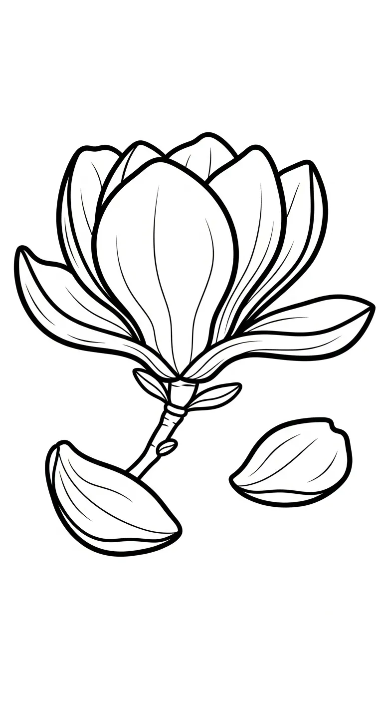 coloriage Magnolia pour enfants a imprimer gratuit 1