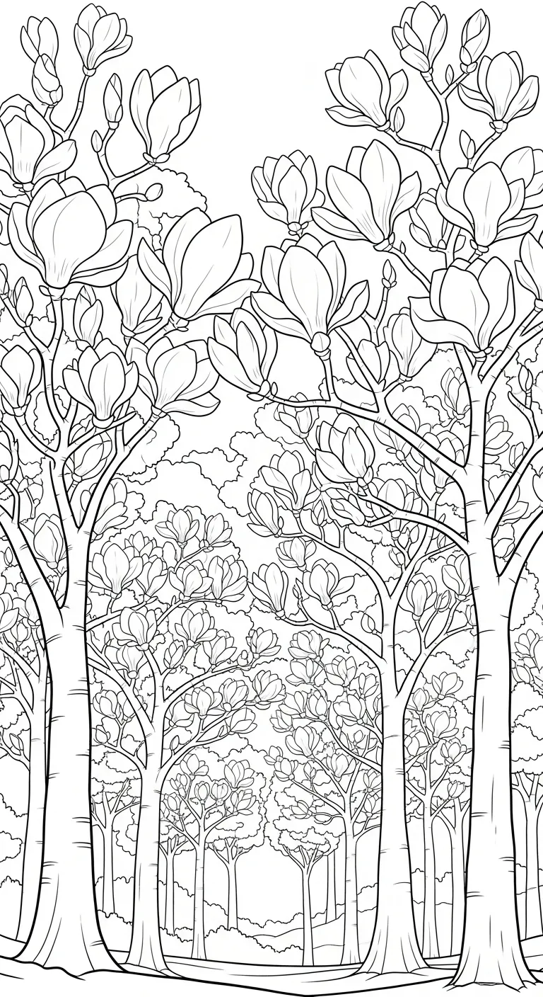 coloriage Magnolia gratuit en ligne