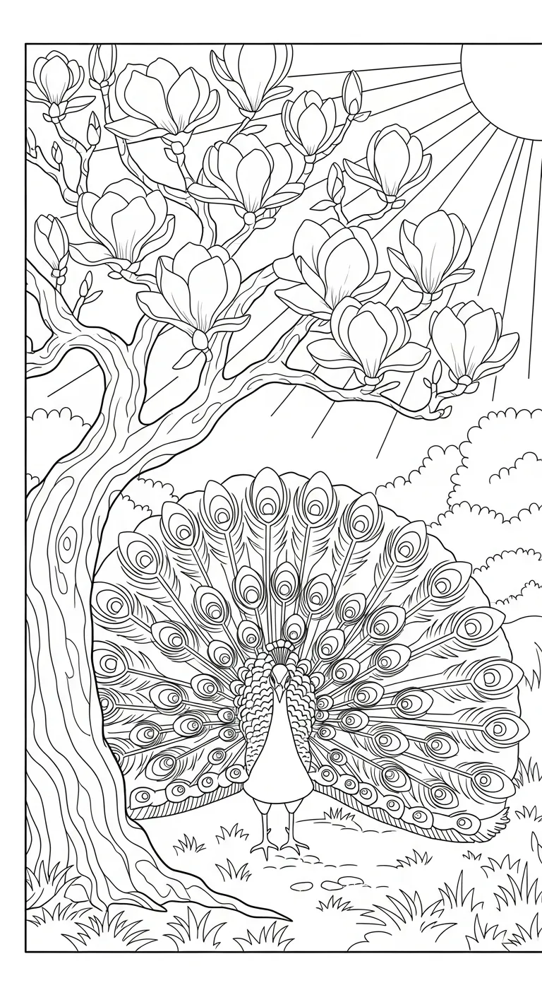coloriage Magnolia gratuit en ligne 1