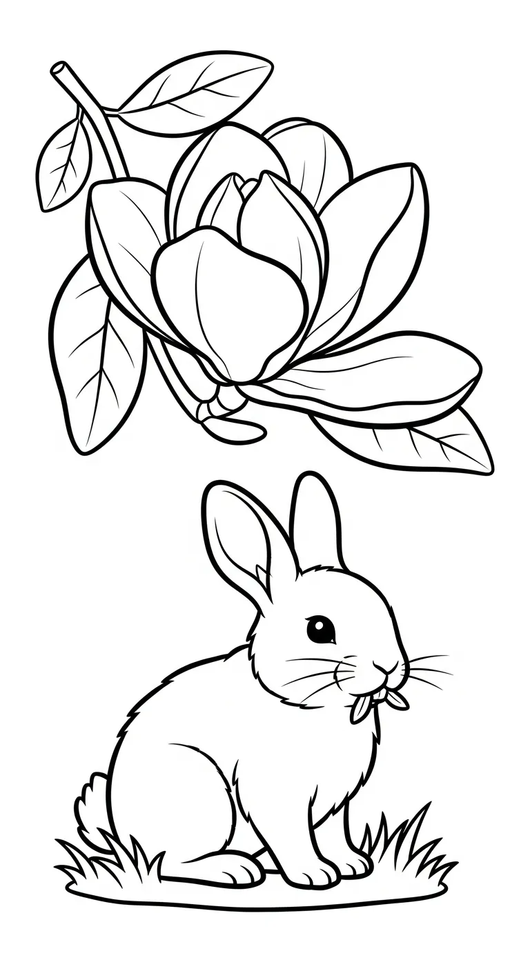 coloriage Magnolia et apprentissage
