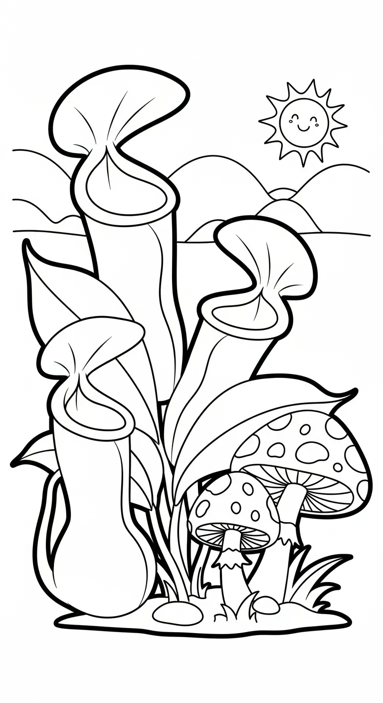 coloriage Nepenthes gratuit a imprimer
