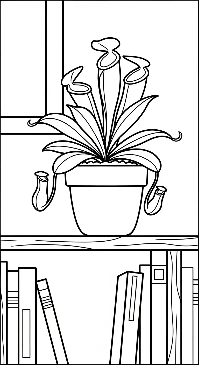 coloriage Nepenthes pour enfants a imprimer gratuit