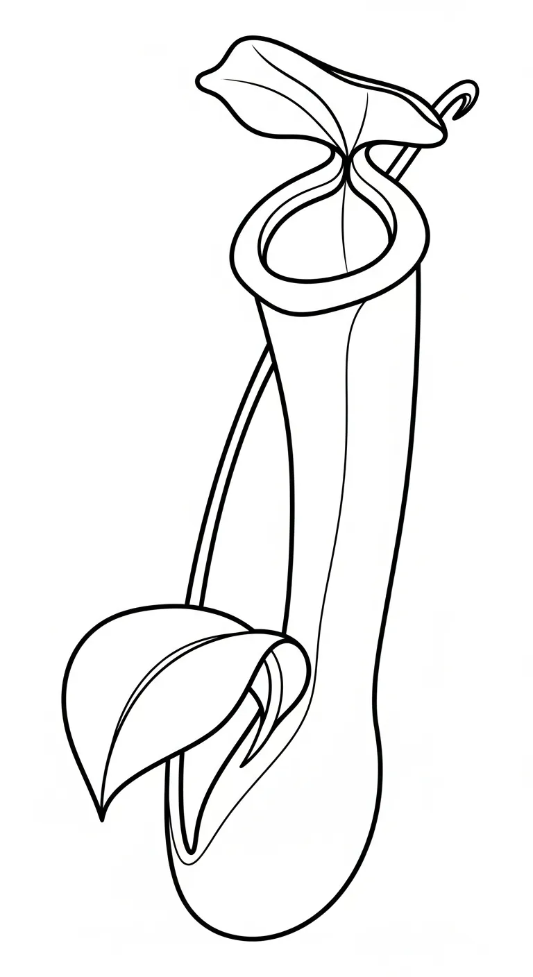 coloriage Nepenthes à imprimer pour enfant de 3 ans