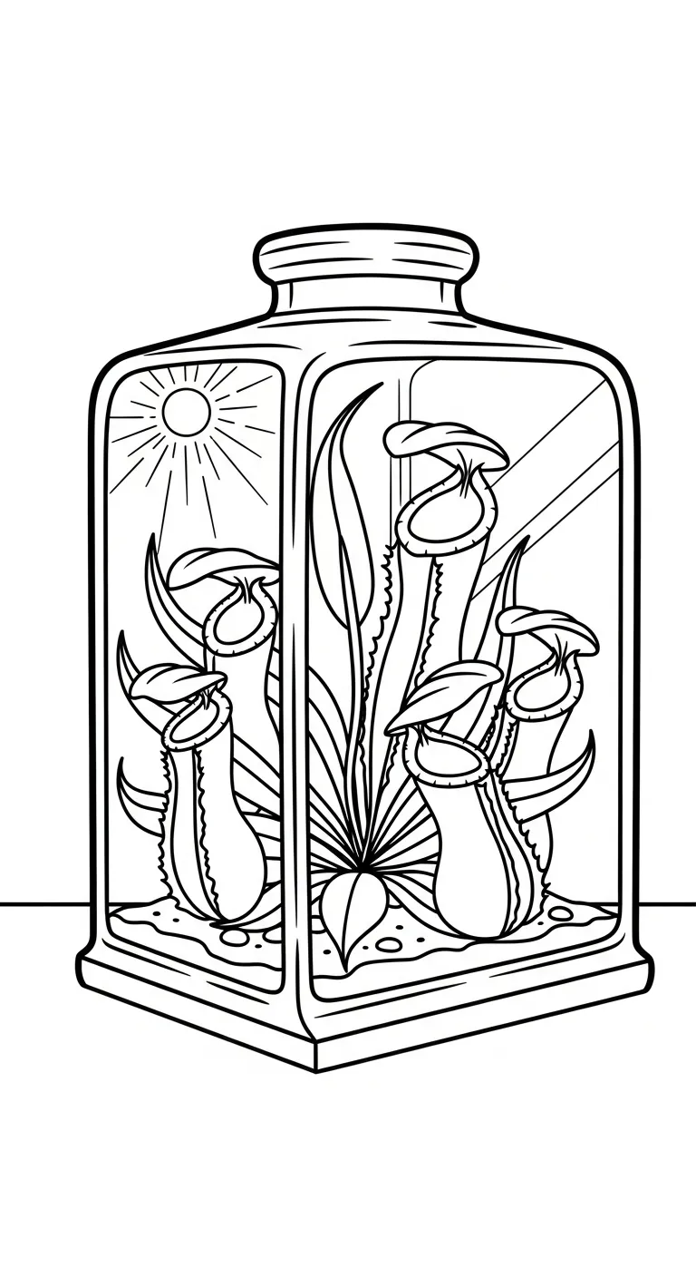 coloriage Nepenthes gratuit à imprimer