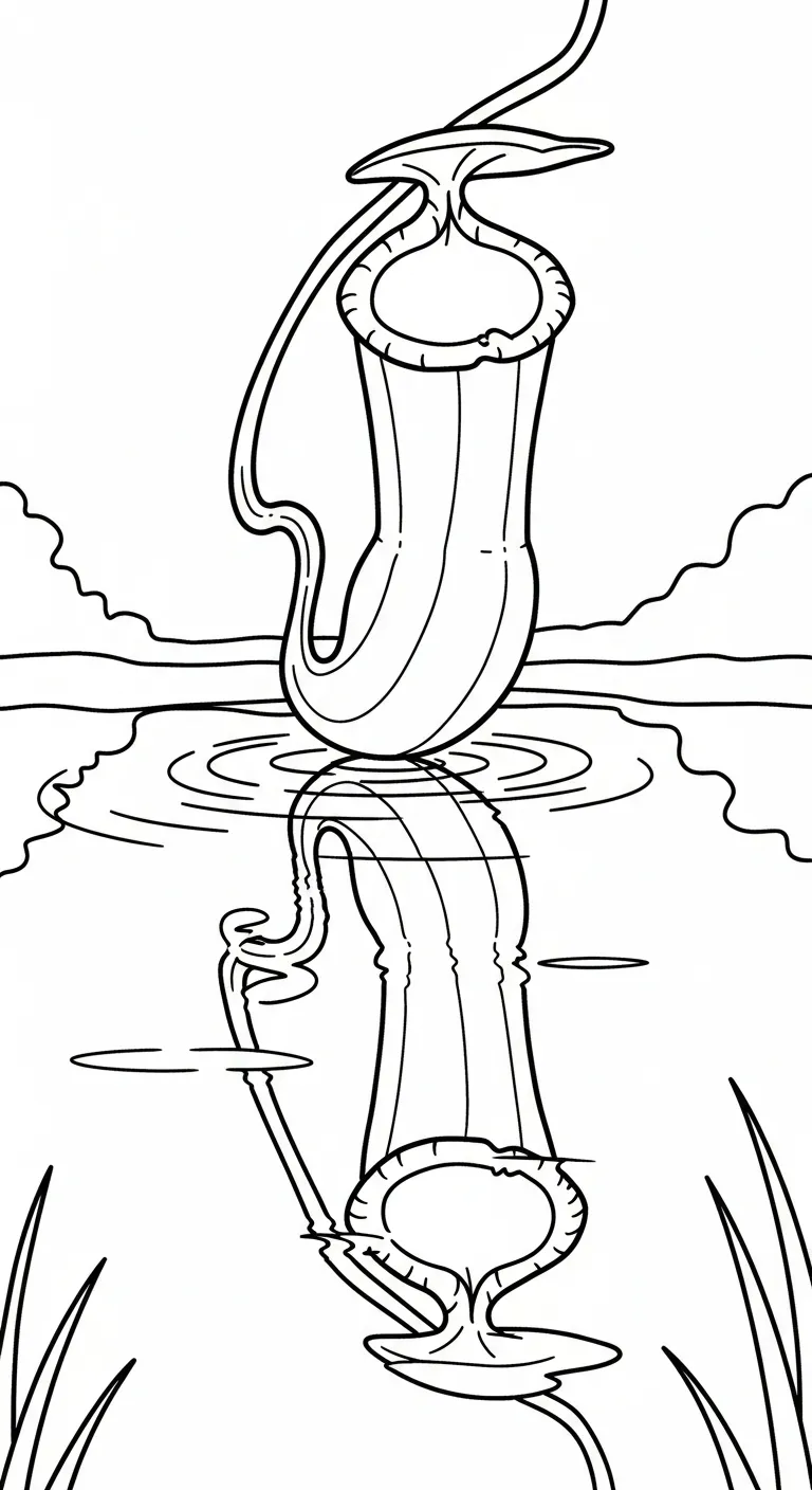 coloriage Nepenthes gratuit à imprimer 1