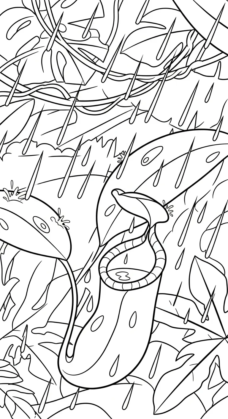 coloriage Nepenthes pour enfants à imprimer