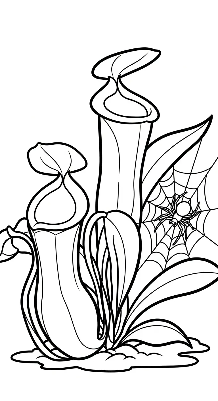 coloriage Nepenthes à imprimer pour enfant de 9 ans