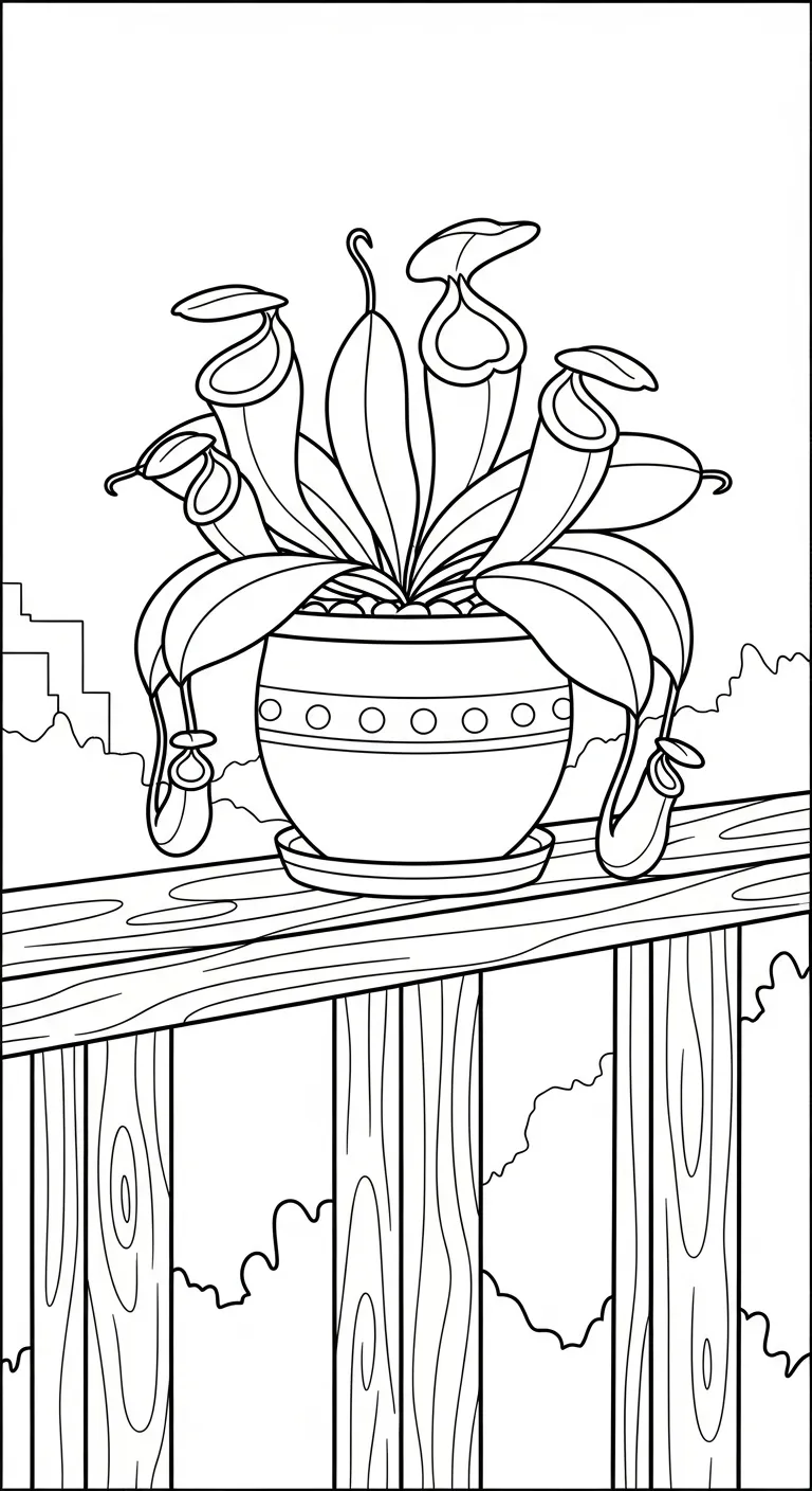 coloriage Nepenthes à imprimer gratuitement pdf