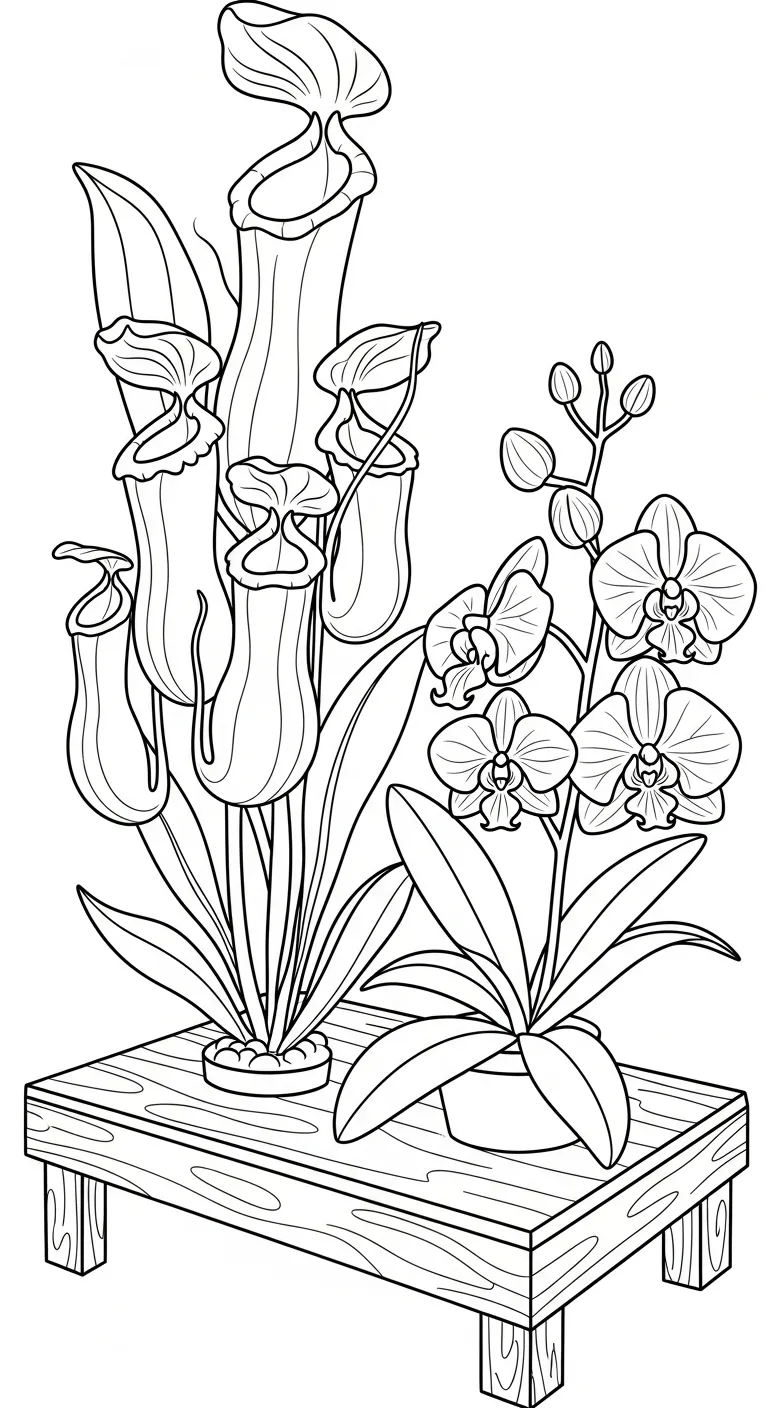 coloriage Nepenthes a imprimer gratuitement