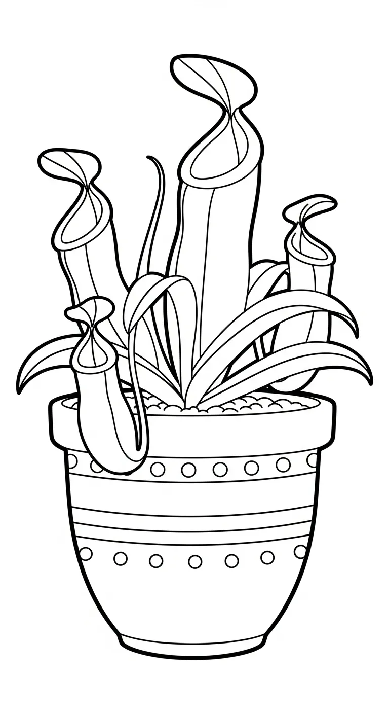 coloriage Nepenthes à imprimer pour enfant de 2 ans
